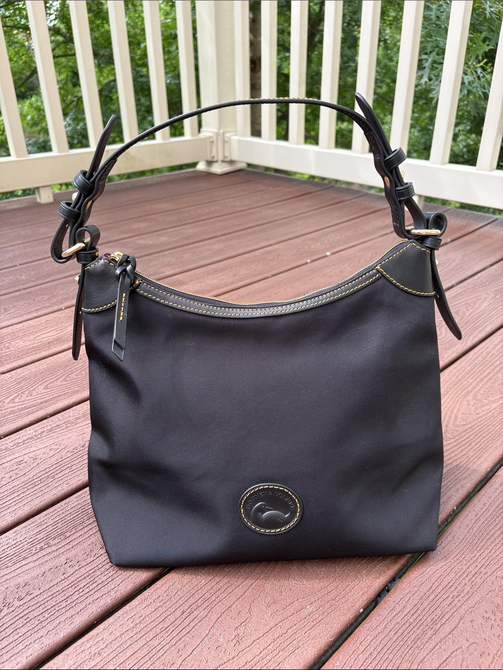 Dooney & Bourke Erica Shoulder Bag, Nylon with Black Leather